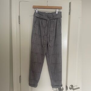 Plaid Pants with Tie